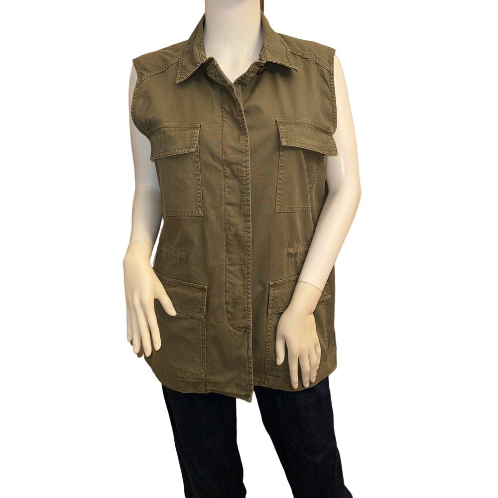 Madewell Army Green Button Front Vest Size Medium